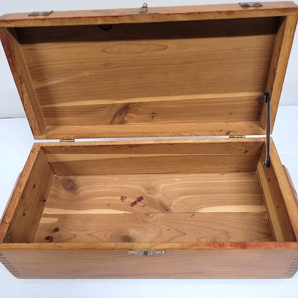 Jewelry Box Treasure Chest Wood Sail Boat Ship Cedar Metal Bands Swivel Lock - Picture 8 of 11